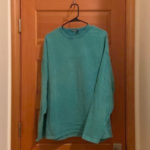 ASOS long sleeve crewneck tee in teal - OVERSIZED